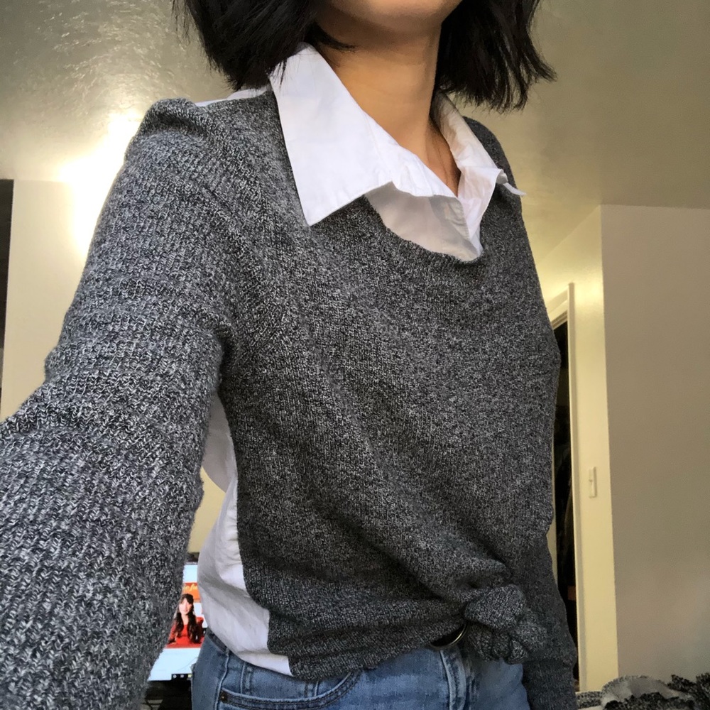 Urban Outfitters Gray sweater with White Collar